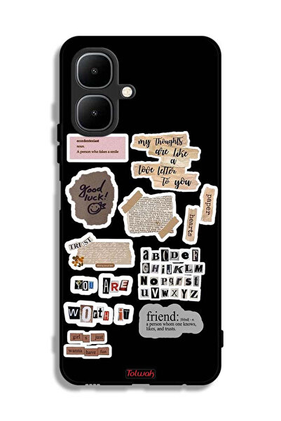 Tolwak غطاء حماية لهاتف إنفينيكس سمارت ١٠، ملصقات عبارات الحظ السعيد