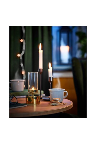 IKEA VINTER 2018 Lantern for tealight, gold-colour, 19 cm