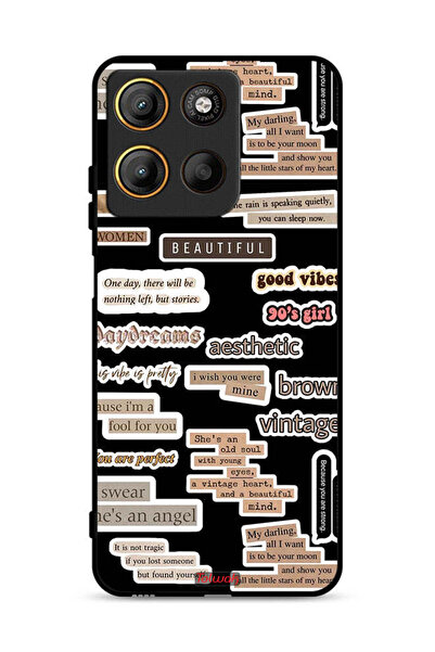 Tolwak غطاء حماية لهاتف موتورولا موتو جي 15 بملصقات اقتباسات جميلة