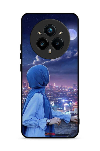 Tolwak غطاء حماية لهاتف Realme 14 Pro Plus 5G برسم فتاة محجبة تنظر إلى القمر