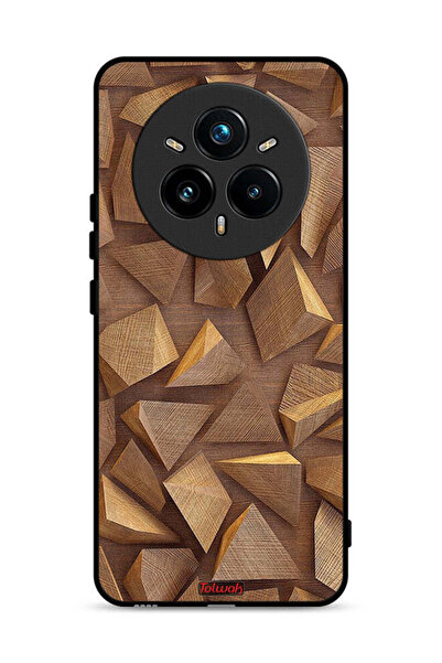 Tolwak غطاء حماية لهاتف Realme 14 Pro Plus 5G بقطع خشبية فنية