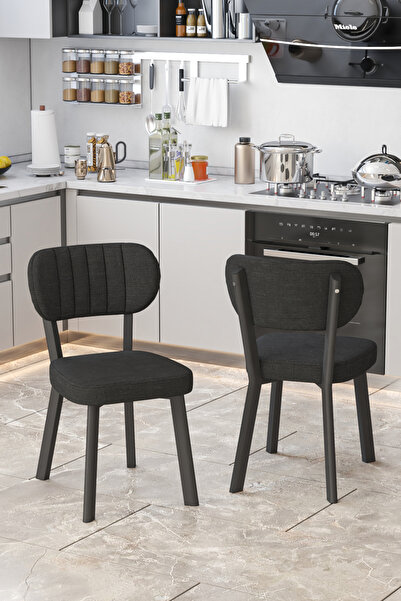 Parlazonhome Parla Mutfak Sandalyesi Yemek Odası Bahçe Balkon Otel Restoran Kafe Sandalyesi - 1 Adet - Siyah