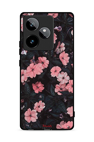 Tolwak غطاء حماية لهاتف Realme GT 7 5G بلون الخوخ والورود الصغيرة