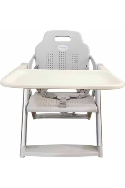 Fun Moment Foldable Baby High Chair with Safety Belt and Removable Tray blue