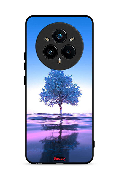Tolwak غطاء حماية لهاتف Realme 14 Pro Plus 5G بتصميم شجرة نيون وانعكاس جسم ما...