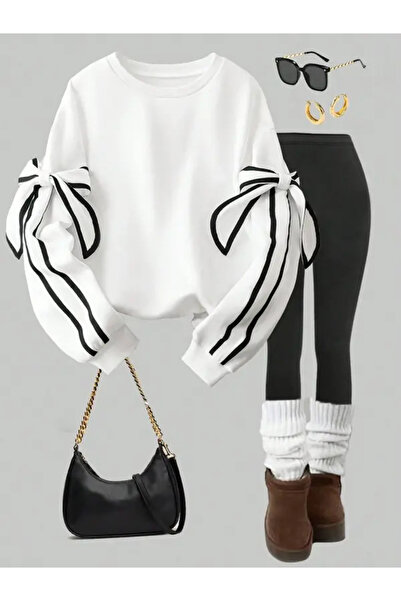 Entel Γυναικείο φούτερ με λεπτομέρεια φιόγκου