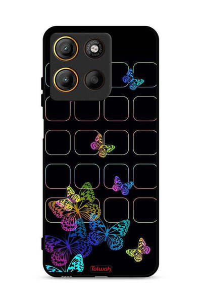 Tolwak غطاء حماية لهاتف موتورولا موتو جي 15 بنقشة فراشات ملونة