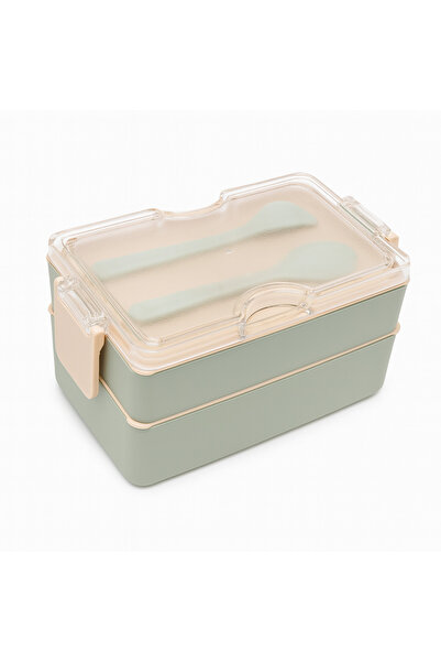 deycollect Portable Lunch Box Food Container - Leakproof, Multi-Layer Bento Box with Fork and Spoon Set