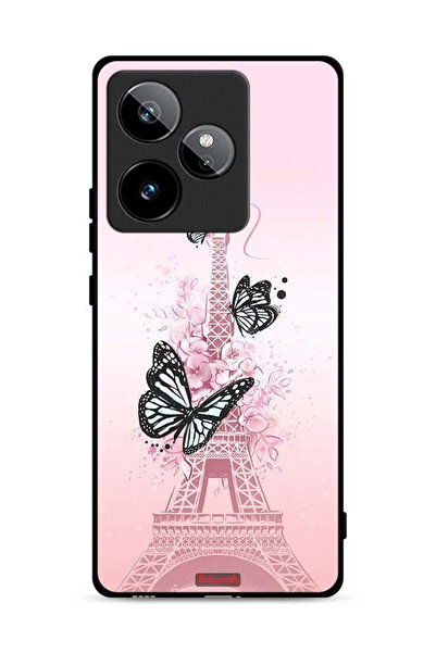 Tolwak غطاء حماية لهاتف Realme GT 7T 5G بنقشة فراشات على برج إيفل