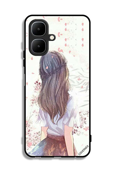 Covernex غطاء حماية لهاتف تكنو بوب 10 بطبعة فتاة لطيفة في حالة تفكير عميق