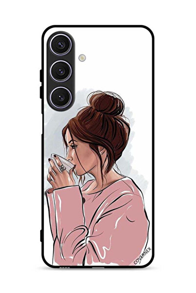 Covernex Samsung Galaxy A17 Protective Case Cover Girl Drinking Tea Art