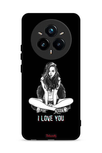 Tolwak غطاء حماية لهاتف Realme 14 Pro Plus 5G برسومات "أحبك"