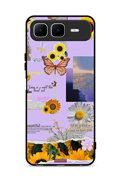 Tolwak غطاء حماية لهاتف Infinix Smart 10 Plus بملصقات عباد الشمس الجميلة