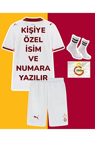 Marka Extra Gâlâtâsârây- 2025-26 Yeni Sezon Beyaz Yakalı Çocuk Forması 4’Lü S...