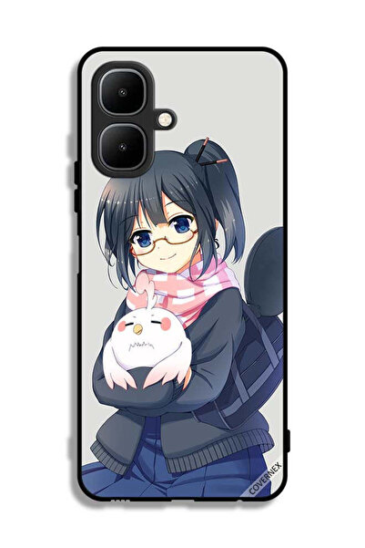 Covernex غطاء حماية لهاتف إنفينيكس سمارت 10 برسومات فتاة تحمل حيوانًا أليفًا