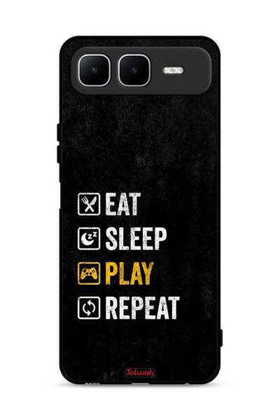 Tolwak Infinix Smart 10 Plus Protective Case Cover Eat Sleep Play Repeat
