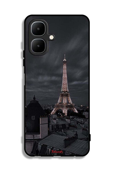 Tolwak غطاء حماية لهاتف إنفينيكس سمارت 10 بتصميم برج إيفل في الليل