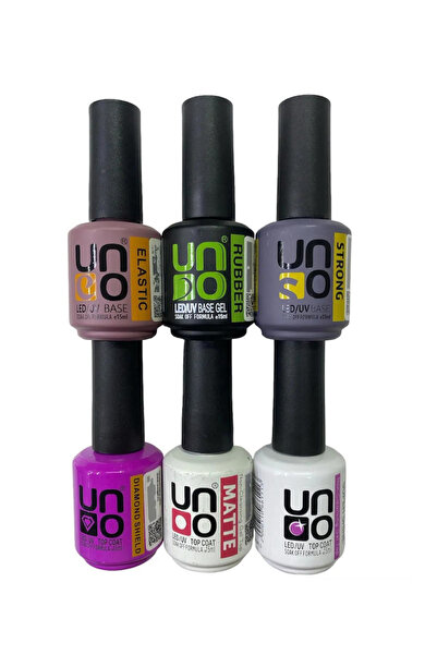 Anıl Gel Polish Uno Base Coat 3”lü 15ml ; Uno Top Coat 3”Lü 15ml set ( 6Adet)