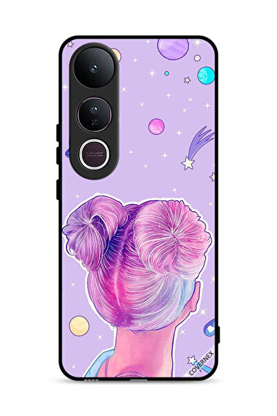 Covernex غطاء حماية لهاتف فيفو V50 لايت برسومات فتاة ونجوم الفضاء