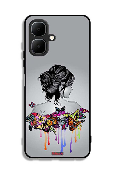 Tolwak غطاء حماية لهاتف إنفينيكس سمارت ١٠ برسومات فراشات وفتاة تجريدية