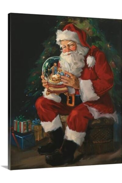 Today Idea لوحة فنية جدارية من القماش تحمل صورة سانتا كلوز | عمل فني ساحر مع ...