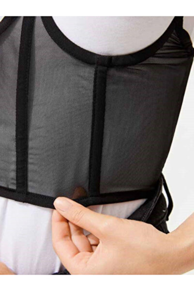 Cozy Koala Black Tulle, Transparent Fancy Corset, Underwire Bustier