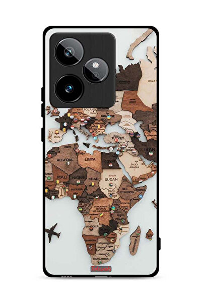 Tolwak غطاء حماية لهاتف Realme GT 7 5G برسومات خريطة العالم