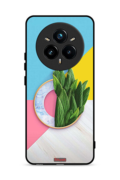 Tolwak غطاء حماية لهاتف Realme 14 Pro Plus 5G بنمط أوراق تجريدية