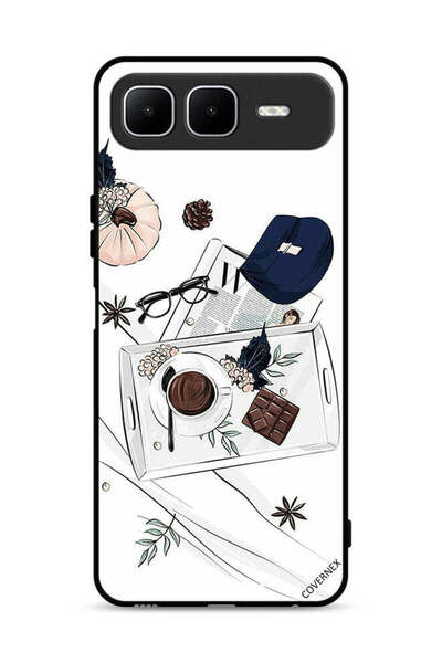 Covernex غطاء حماية من إنفينيكس سمارت ١٠ بلس بطبعة قهوة وشوكولاتة