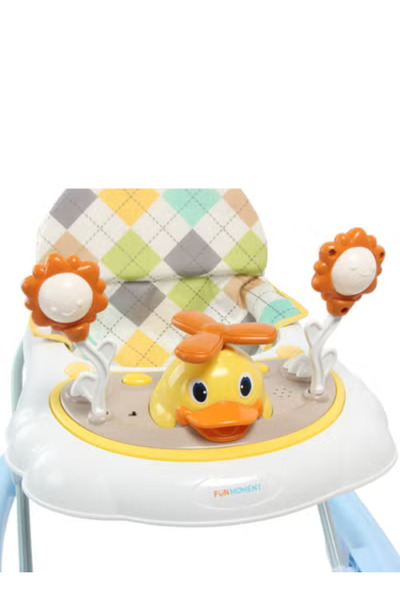 Fun Moment Adjustable Height Foldable Baby Walker 6-18 Months Blue