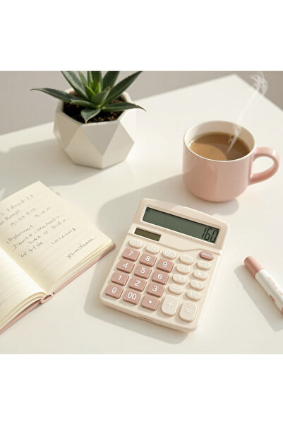 VANCKEY Pinterest Pilli Güneş Enerjili 12 Haneli Hesap Makinesi Renkli Hesap Makinası