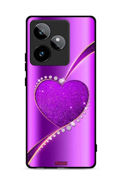 Tolwak غطاء حماية لهاتف Realme GT 7T 5G بنقشة قلب لامعة