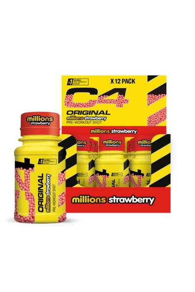 Cellucor C4 Original Pre-Workout Shot 60ML Millions Strawberry Pack of 12