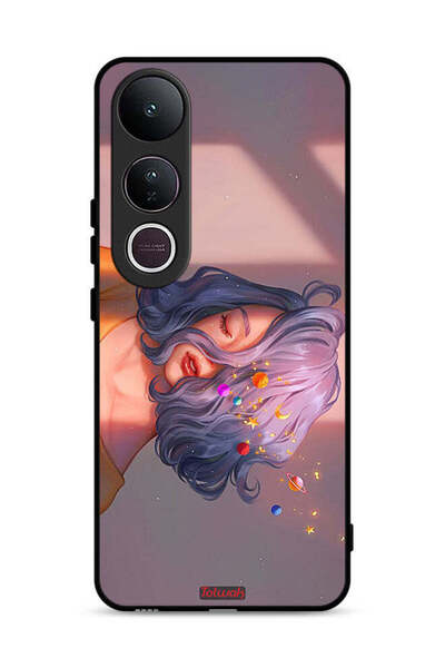 Tolwak غطاء حماية فيفو V50 لايت برسومات فتاة وفضاء