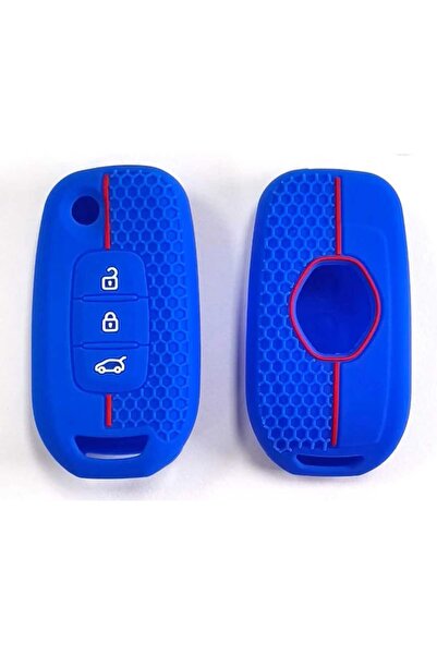 GMA KEYS غطاء مفتاح منقوش بنمط قرص العسل من رينو ميجان 4 وكليو 5 وكابتور وكوليوس تاليانت إكسبريس باللون الأزرق