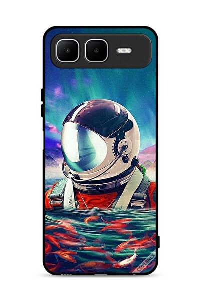 Covernex غطاء حماية لهاتف إنفينيكس سمارت 10 بلس بتصميم رائد فضاء في بحر الأسماك