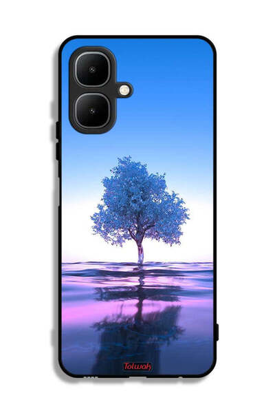 Tolwak غطاء حماية من إنفينيكس سمارت ١٠ بتصميم شجرة نيون وانعكاس مائي - فن رقمي