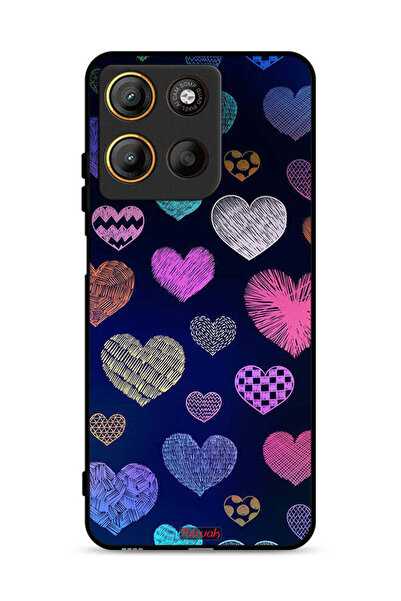 Tolwak غطاء حماية لهاتف موتورولا موتو جي 15 بنقشة قلوب حجرية