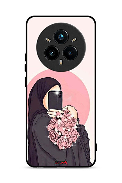 Tolwak غطاء حماية لهاتف Realme 14 Pro 5G، فن التقاط صور سيلفي مع حمل الزهور