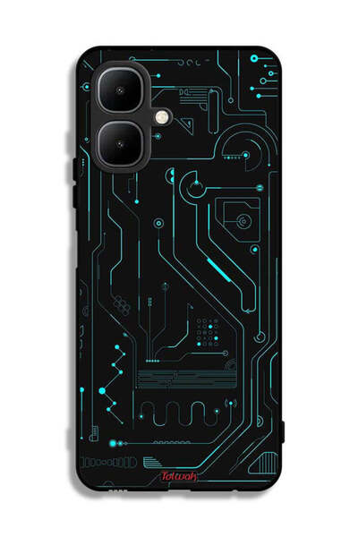 Tolwak غطاء حماية لهاتف Infinix Smart 10 - دوائر فنية رقمية - شاشة متعددة