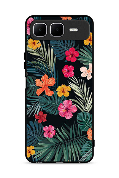 Covernex غطاء حماية لهاتف إنفينيكس سمارت 10 بلس، زهور متعددة الألوان وريش أخض...