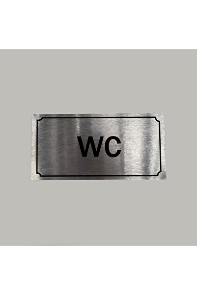 CRF Aluminyum Kapı İsimliği WC Yazılı Arkası Yapışkanlı 10X20 CM