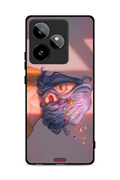 Tolwak Realme GT 7T 5G Protective Case Cover Girl And Space Art