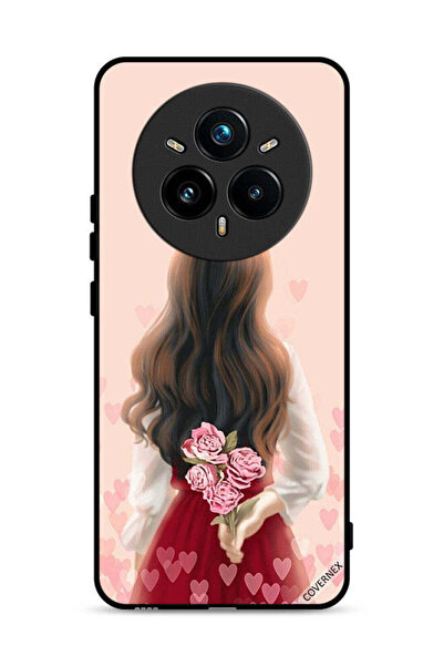 Covernex غطاء حماية لهاتف Realme 14 Pro 5G، فتاة تخفي زهورًا