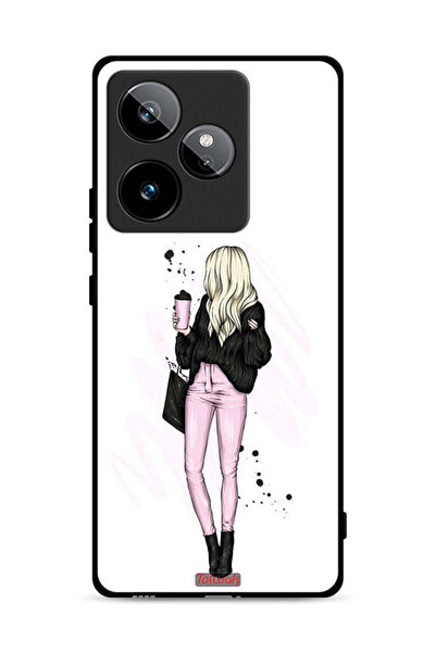 Tolwak غطاء حماية لهاتف Realme GT 7T 5G، صورة فتاة تحمل كوب قهوة