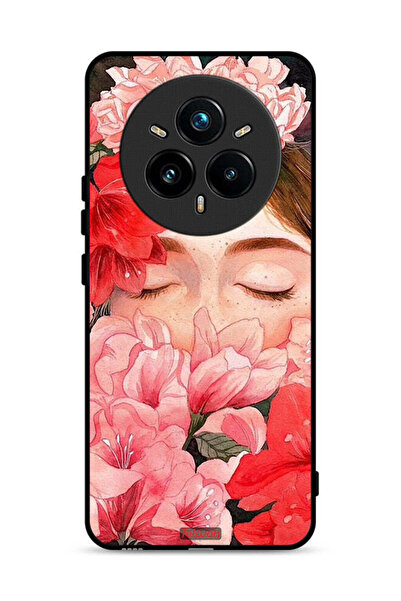 Tolwak غطاء حماية لهاتف Realme 14 Pro 5G، وجه فتاة مختبئة في فن الزهور