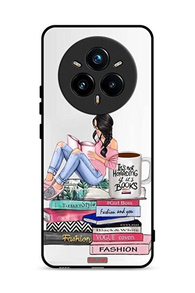 Tolwak غطاء حماية لهاتف Realme 14 Pro Plus 5G، تصميم فتاة وكتب أزياء فنية