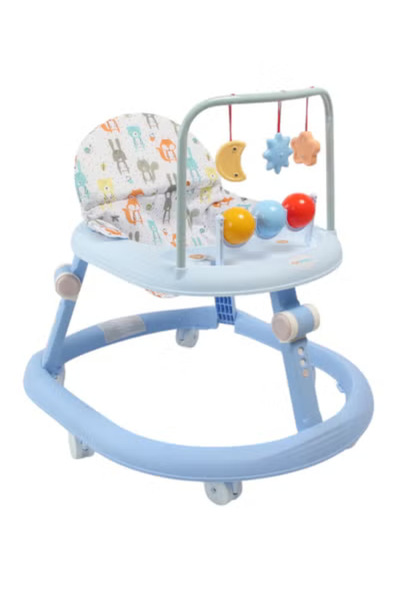 Fun Moment Adjustable Height Foldable Baby Walker 6-18 Months blue