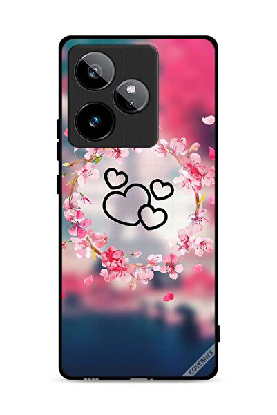 Covernex غطاء حماية لهاتف Realme GT 7T 5G بمشبك فني على شكل قلوب