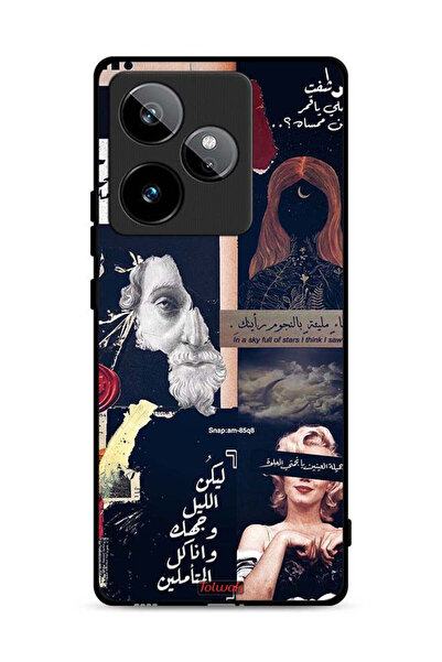 Tolwak غطاء حماية لهاتف Realme GT 7T 5G بعبارات عربية ووجوه مقطوعة